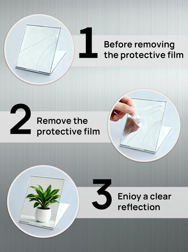 MIRRORNOVA Mirrornova Folding Mirror, Compact Ultra-Slim Small Portable Travel Size Makeup Mirror (Aluminum Shell, 3.3inch) - Image 3