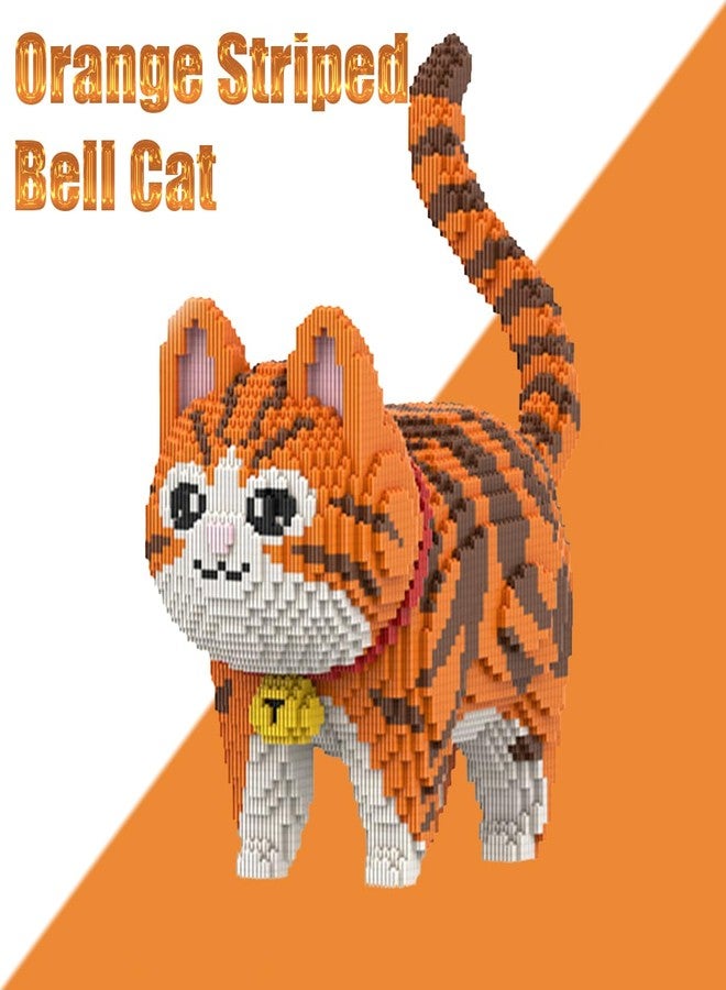 HONLANCH Animal Orange Striped Bell Cat Micro Building Blocks Set（8000PCS） Gift for Adult and Kid - Image 4