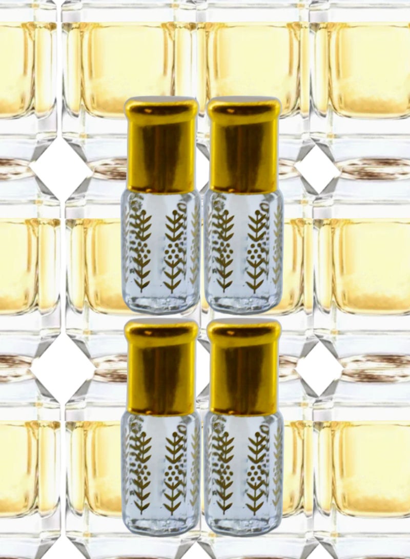 4 قطع زيت عطري باراديسو نسائي الشفاف الأصلي 3مل