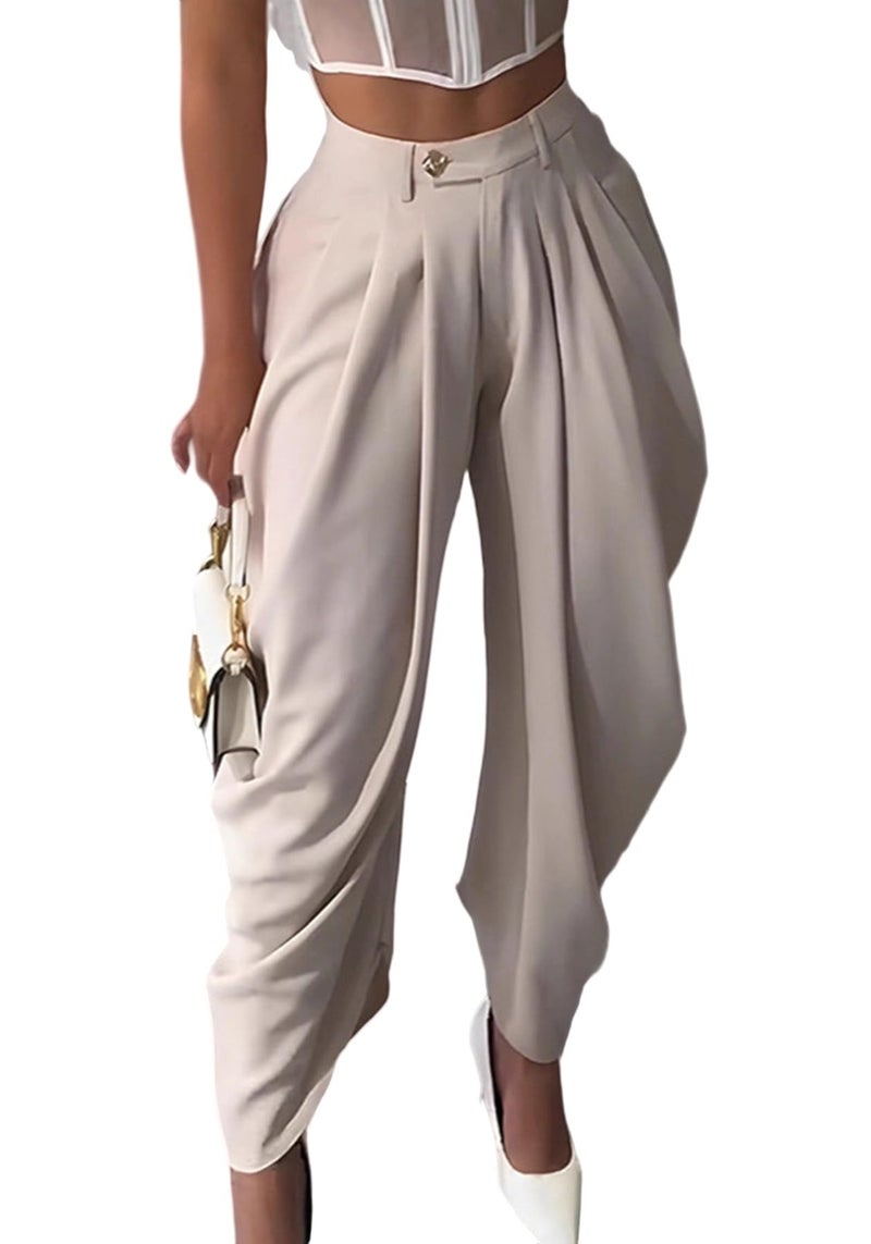 NRTHYE Womens Pleated Dress Pants High Waisted Baggy Wide Leg Palazzo Slacks Work Trousers Business Casual Pants - Image 1