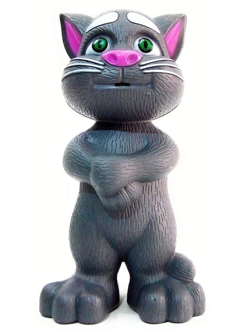 TOY GARDEN Talking Cat Toy, Interactive Talking Cat Toy for Kids, Voice Repeating Electronic Pet Figure, Educational and Funny Animal Toy for Boys and Girls, Grey - Image 2