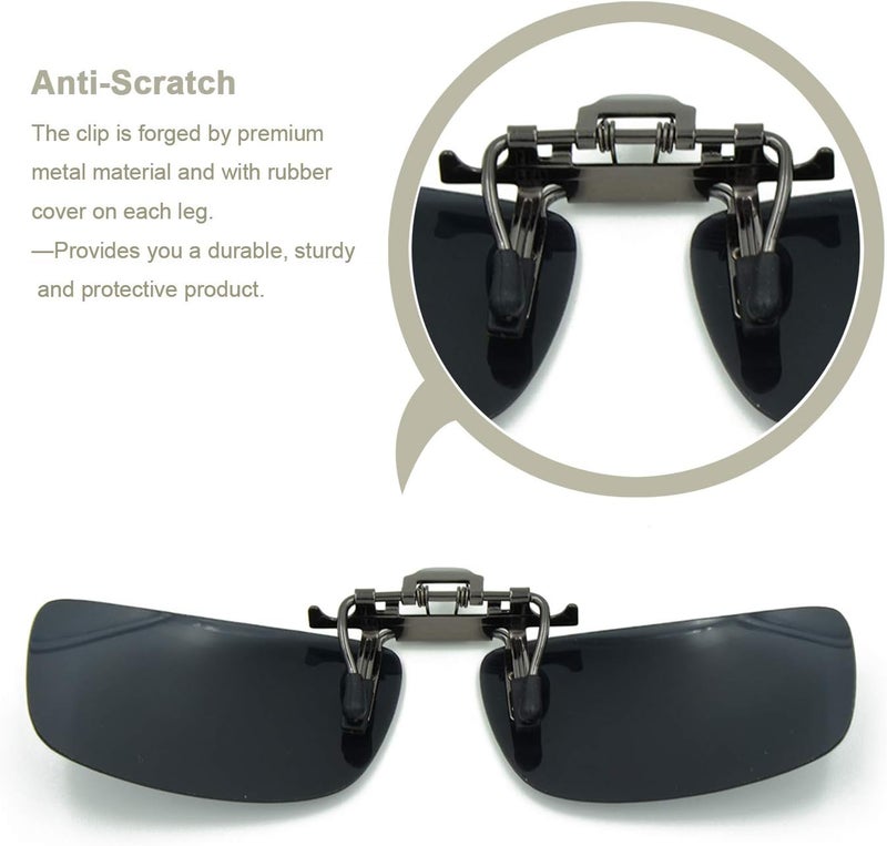 Besgoods Cycling Sport Polarized Clip-on Flip up Metal Clip Sunglasses Lenses Glasses Unbreakable Driving Fishing Outdoor - Image 2