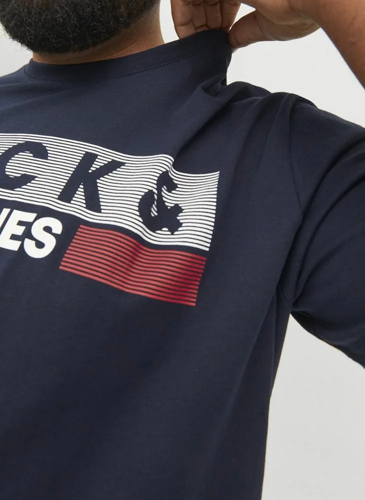 JACK & JONES  Plus Size Crew Neck T-Shirt for Men | Best Price UAE