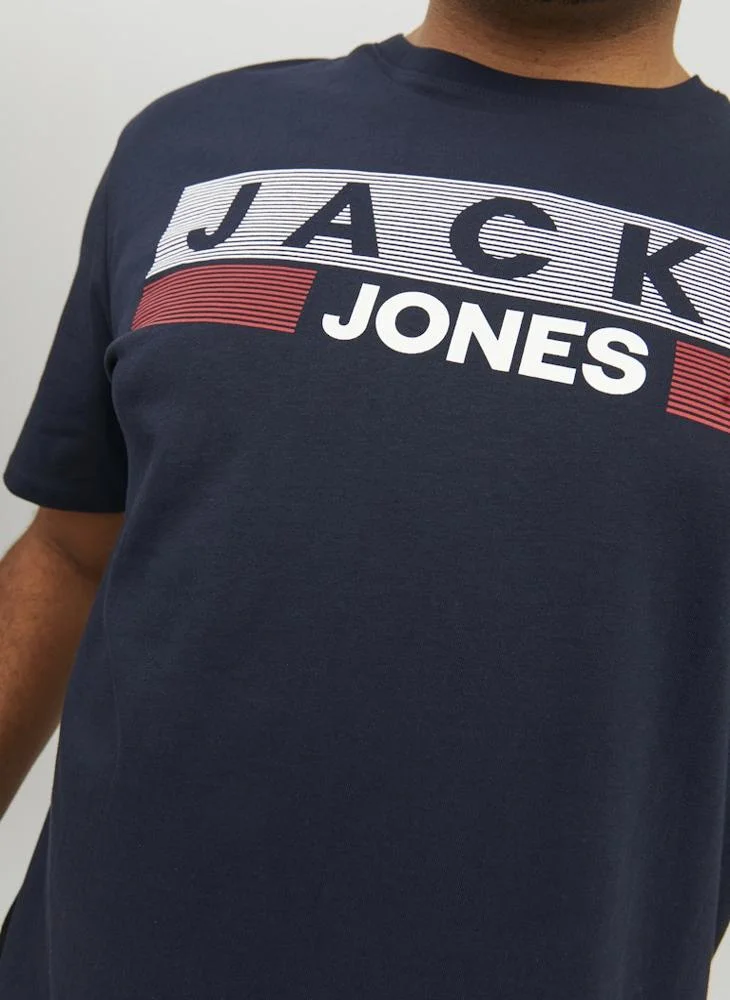 JACK & JONES  Plus Size Crew Neck T-Shirt for Men | Best Price UAE