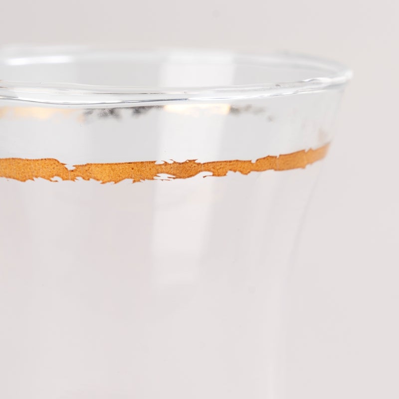 دلتي طقم أكواب شاي وفناجين قهوة سعودية زجاج وبورسلان رمادي 18 قطعة - Image 5