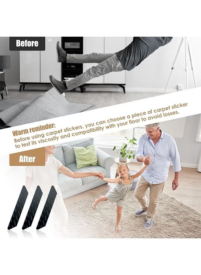 HY 16 Pcs of Carpet Tape Non Slip Washable Rug Tape Grip Carpet Corner Dual Sided Non-Slip Rug Tape Sticker Area Rug Pad for Indoor Hardwood Floor and Tiles - Image 5