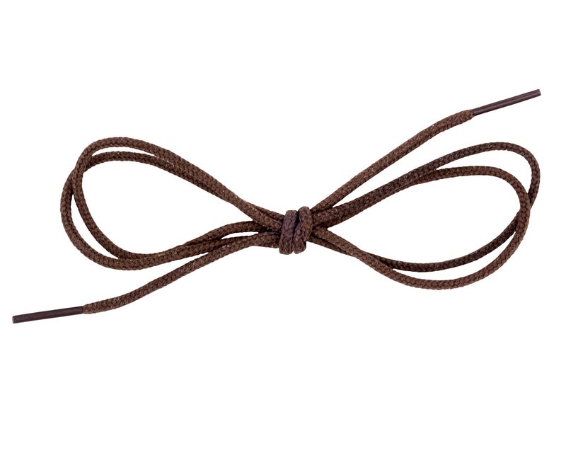 Benchmark Basics 36" Dark Brown Dress Shoe Laces - Round Waxed Shoestrings for Shoes & Boots - 1/10" (2.5mm) Diameter - 1 Pair - Image 3