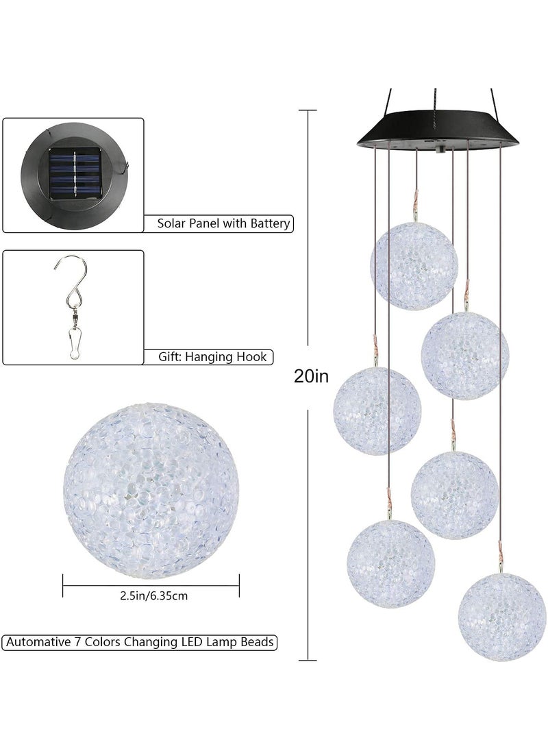 Tuch-much TuchMuch Plastic Color Changing Solar Power Wind Chime Waterproof LED Hanging Lamp for Outdoor Garden Home Party Festival Decoration Ball Light  - Image 4