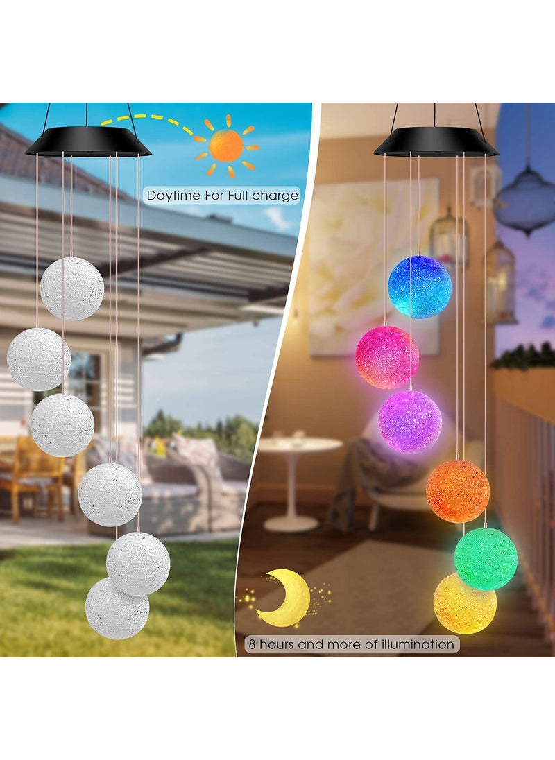 Tuch-much TuchMuch Plastic Color Changing Solar Power Wind Chime Waterproof LED Hanging Lamp for Outdoor Garden Home Party Festival Decoration Ball Light  - Image 3