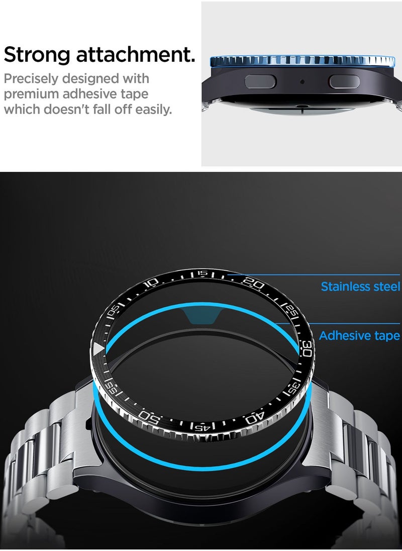 Bezel Tune for Samsung Galaxy Watch 7 44mm Bezel Ring Protector Adhesive Cover Case (2024) - Black