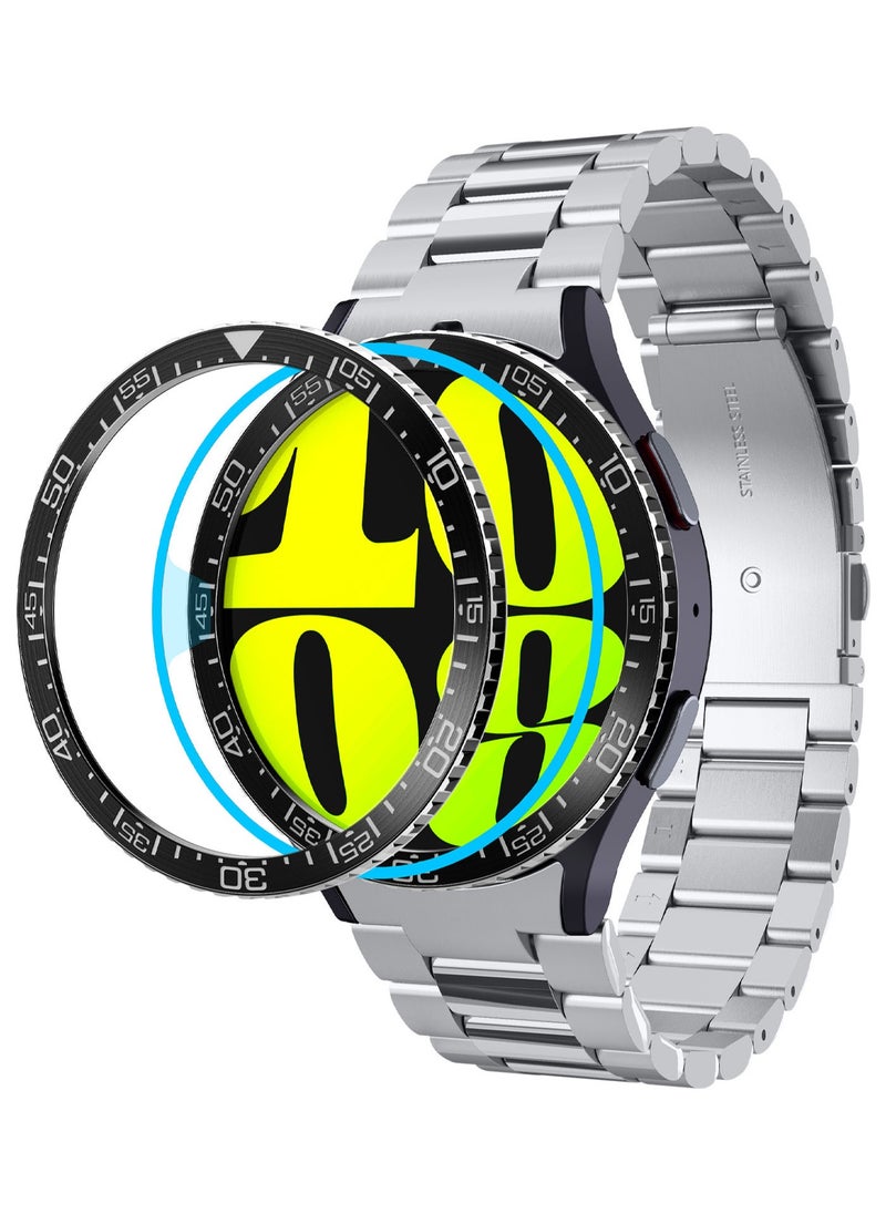 Spigen Bezel Tune for Samsung Galaxy Watch 7 44mm Bezel Ring Protector Adhesive Cover Case (2024) - Black  - Image 1