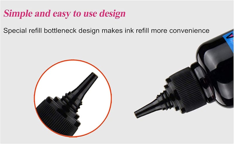 Aomya Ink Refill kit 5x100ml for Canon PGI-550 CLI-551 PGI-570 CLI-571 PGI-580 CLI-581 PGI-525 CLI-526 PGI-520 CLI-521 Refillable Ink Cartridge CIS CISS System with 5 Syringes (PBK, BK, C, M, Y) - Image 3