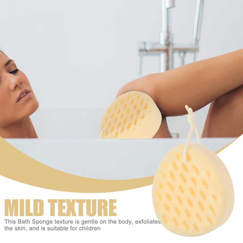 Reusable Bath Sponge For Sensitive Skin Exfoliating Body Scrubber Beige 1 Piece - Image 4