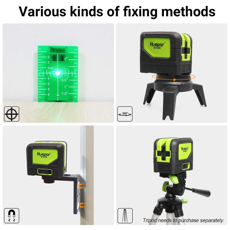Huepar 3 - Laser Plumb Leveler Tool (No Laser Line), Huepar Laser Plumb Bob Self-Leveling Green Plumb Spots for Soldering and Points Reference Positioning, 197Ft Working Range, Battery Included - 9300G  - Image 4