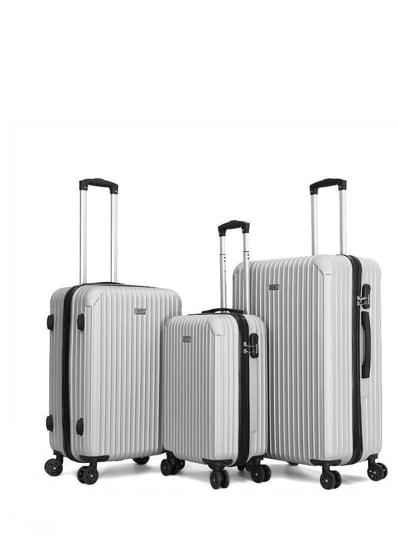 capital Hardside 3 piece luxury luggage trolley set sliver - Image 1