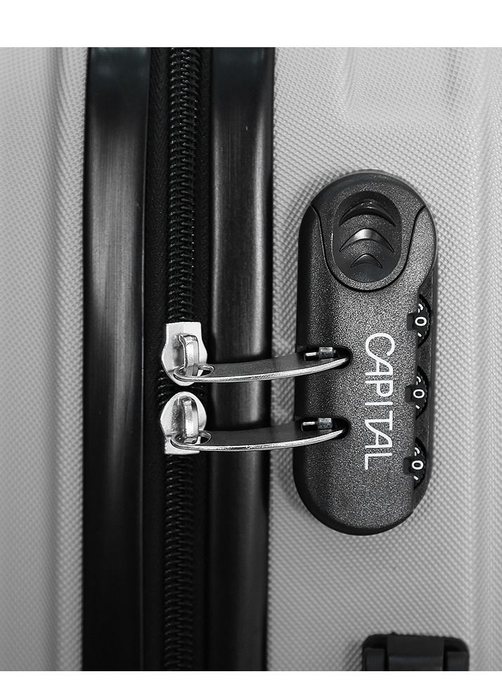 capital Hardside 3 piece luxury luggage trolley set sliver - Image 4