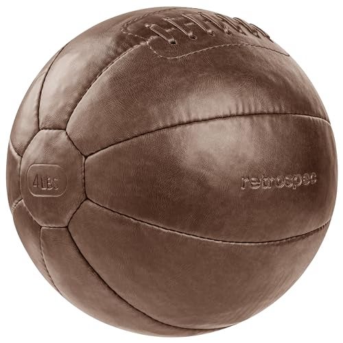 Retrospec Core Weighted Medicine Ball 4 6 8 10 12 14 16 20 25 30 lbs Soft Touch Vegan Leather with Sturdy Grip for Strength Training Recovery Balance Exercises and Other FullBody Workouts - Image 3