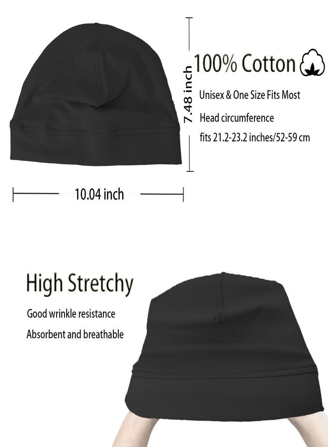 vidsel 100% Cotton Skull Caps for Men Women Breathable Night Cap Sleep Hats Soft Lightweight Running Beanie Helmet Liner - Image 2
