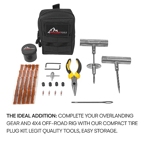 Boulder Tools - Compact Tire Repair kit with Molle Storage Pouch. Heavy Duty Universal Tire Plug Kit, Easily Stores Inside Your UTV, ATV, Truck, Motorcycle, Overlanding Gear or RV - Image 5