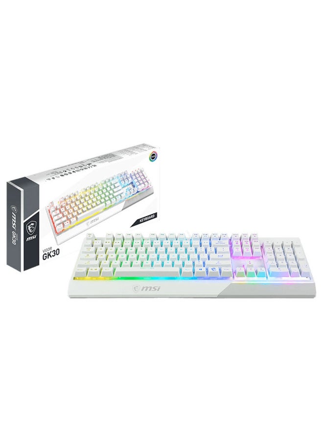 VIGOR MSI Vigor GK30 Plunger Switch RGB Arabic White Wired Mechanical Feel Gaming Keyboard - Image 4