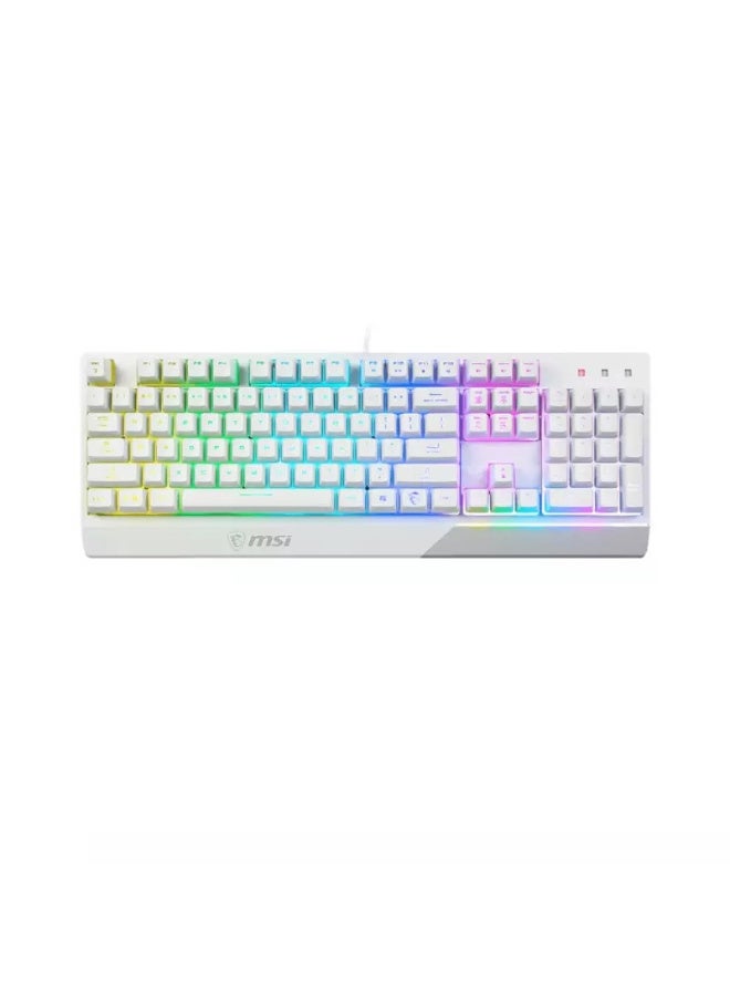 VIGOR MSI Vigor GK30 Plunger Switch RGB Arabic White Wired Mechanical Feel Gaming Keyboard - Image 1