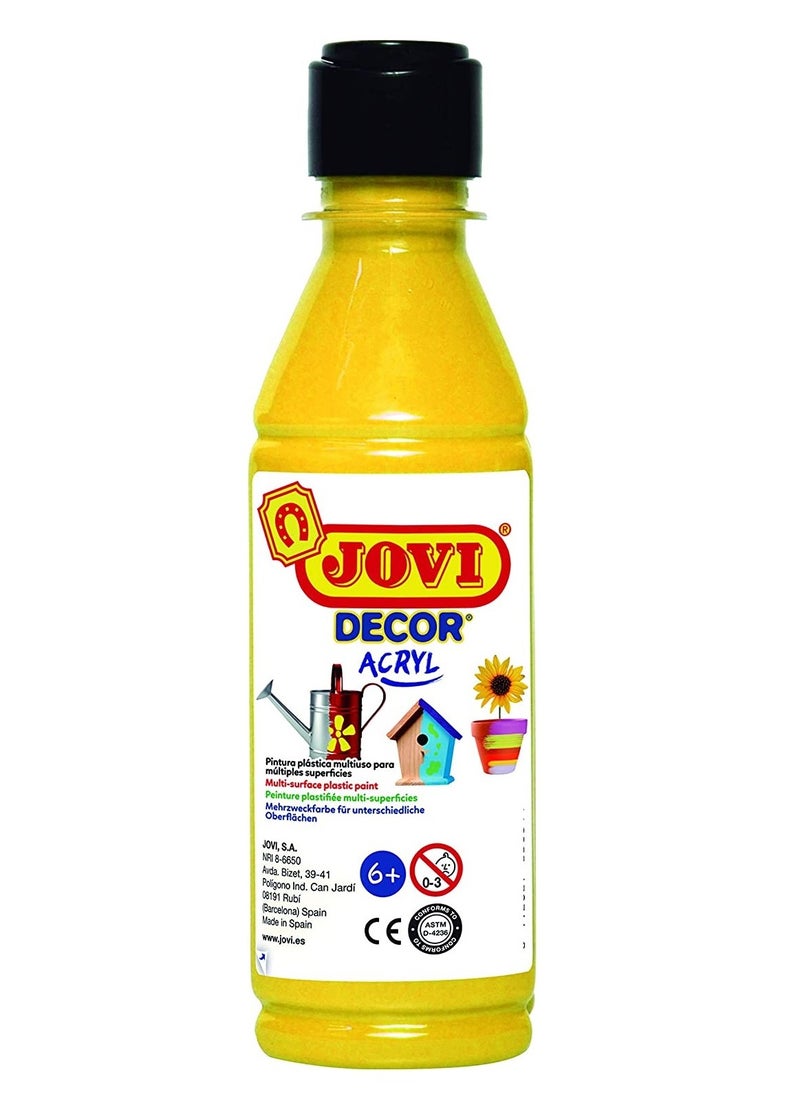 JOVI - 250ml Decor Acrylic Paint Bottle Yellow Colour - Image 1