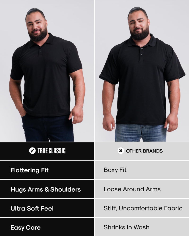 True Classic Novelty Polo Shirts for Men â€“ Mens Polo Shirts Short Sleeve Cotton, Pack of 1, Heather Gray, L - Image 4