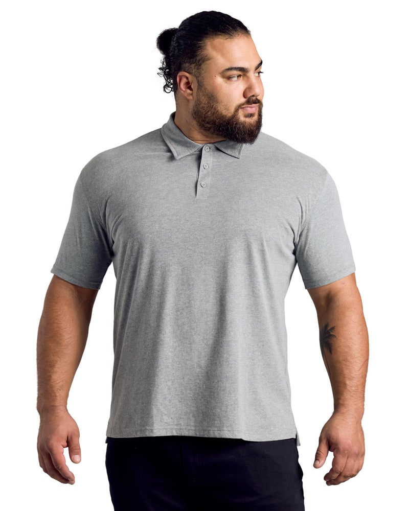 True Classic Novelty Polo Shirts for Men â€“ Mens Polo Shirts Short Sleeve Cotton, Pack of 1, Heather Gray, L - Image 1