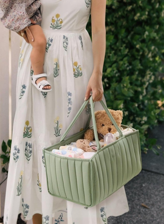 Deoxys Baby Diaper Caddy Basket, Stylish Baby Diaper Caddy Organizer, Storage Basket for Diapers - Baby Gift Registry for Newborn Baby Shower List and Baby Must Haves Essentials - Image 1
