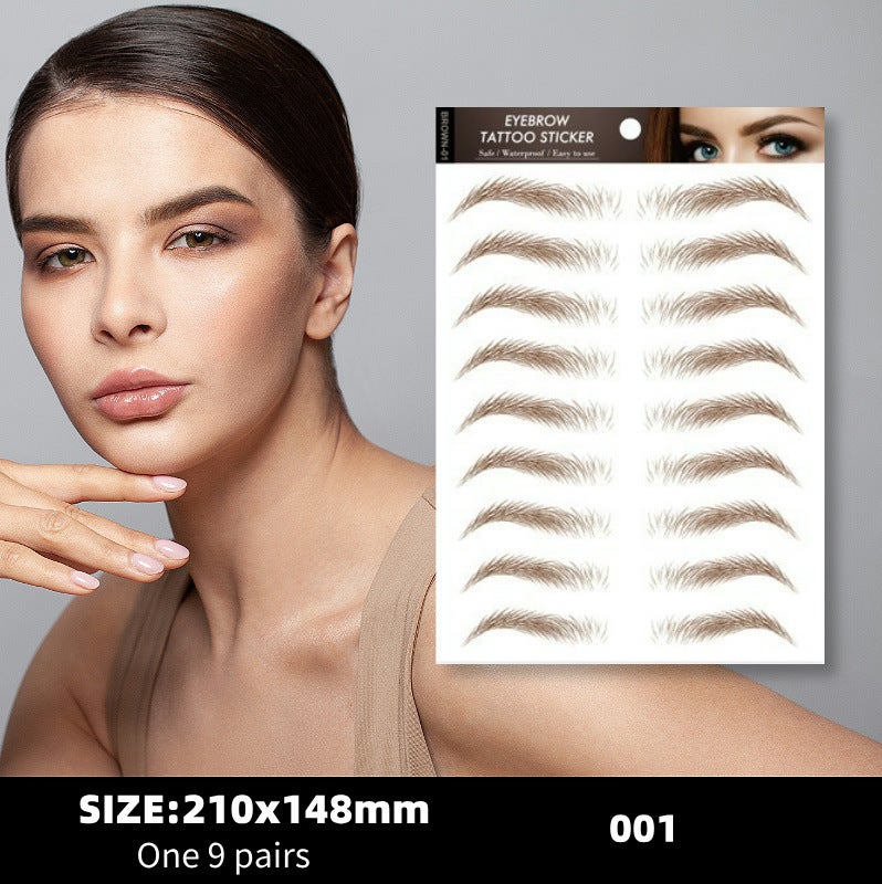 Brown eyebrow stickers sweat-proof realistic 3D eyebrow stickers 6D imitation ecological waterproof lazy artifact manufacturers in stock wholesale - Image 3