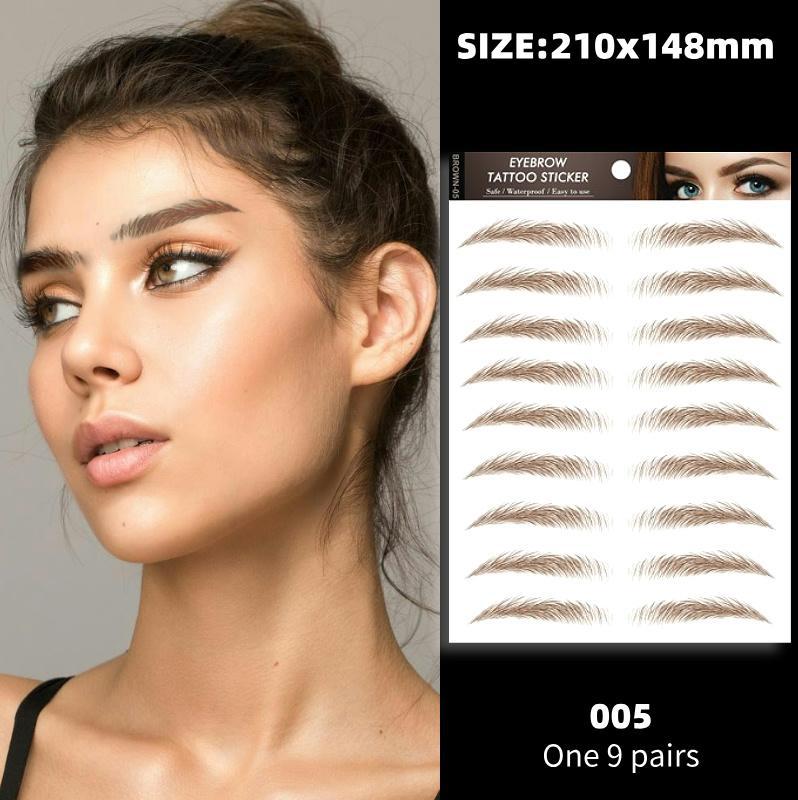 Brown eyebrow stickers sweat-proof realistic 3D eyebrow stickers 6D imitation ecological waterproof lazy artifact manufacturers in stock wholesale - Image 4