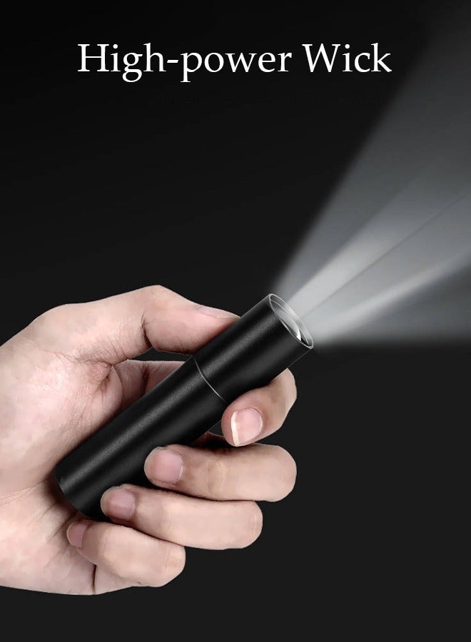 MINI LED Rechargeable Torch Powerful Flashlight Stretchable with Super Bright Handlight for Camping Hiking Trekking Outdoor Black - Image 3