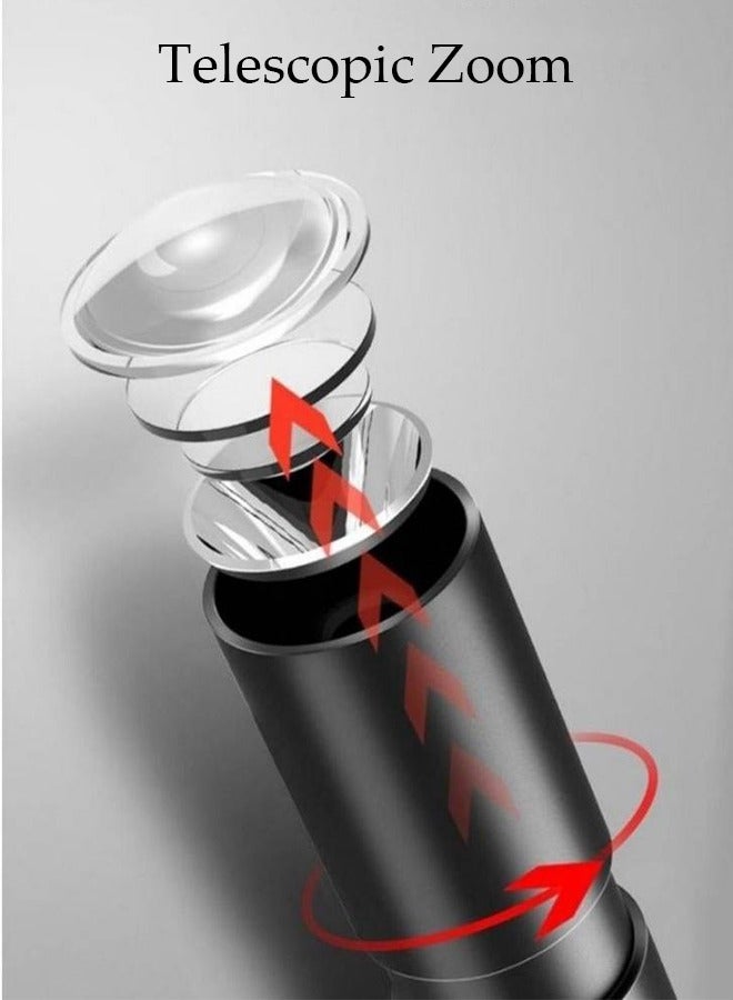 MINI LED Rechargeable Torch Powerful Flashlight Stretchable with Super Bright Handlight for Camping Hiking Trekking Outdoor Black - Image 2