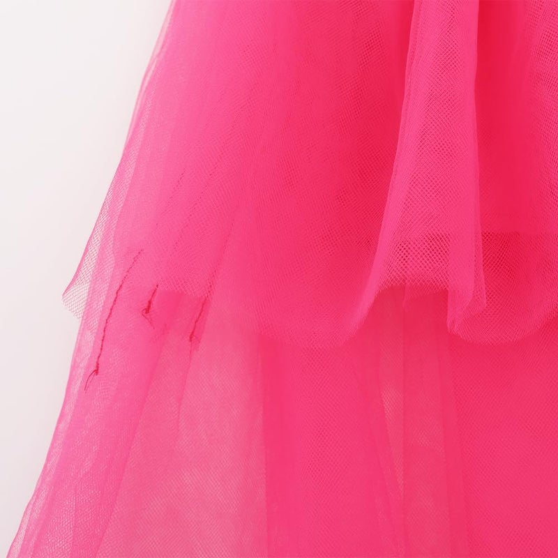 Noomelfish Noomlfish Girls High Low Long Tutu Skirts Kids Tulle Party Maxi Skirt, Hot Pink, Size 5-6 Years - Image 2