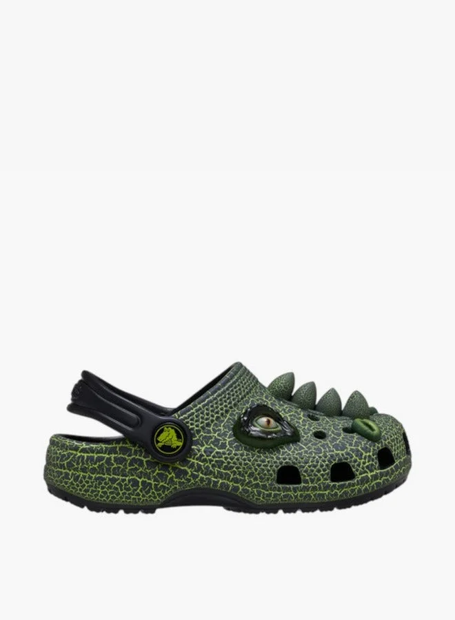 كروكس صنادل كلاسيكية للأولاد بتصميم ديناصور مخيف مع حزام خلفي