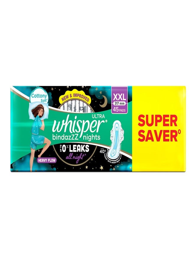 Whisper Ultra Night Sanitary Pads for Women, XL+ 15 (Pack of 3 Napkins - Image 1