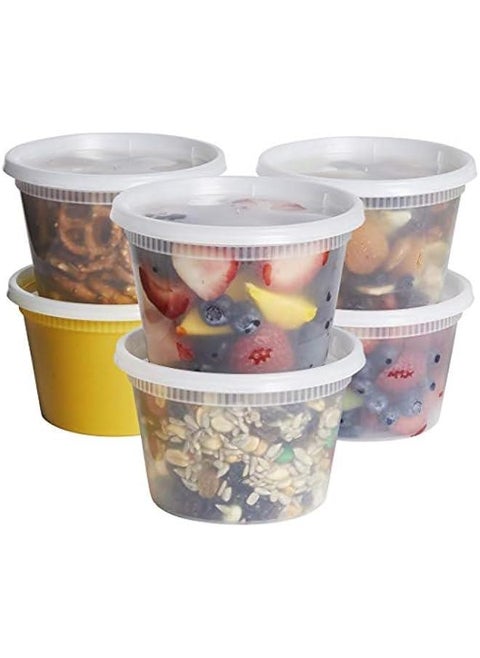 48 Pack 16 oz Airtight Plastic Deli Food Storage Containers with Lids by Comfy Package
