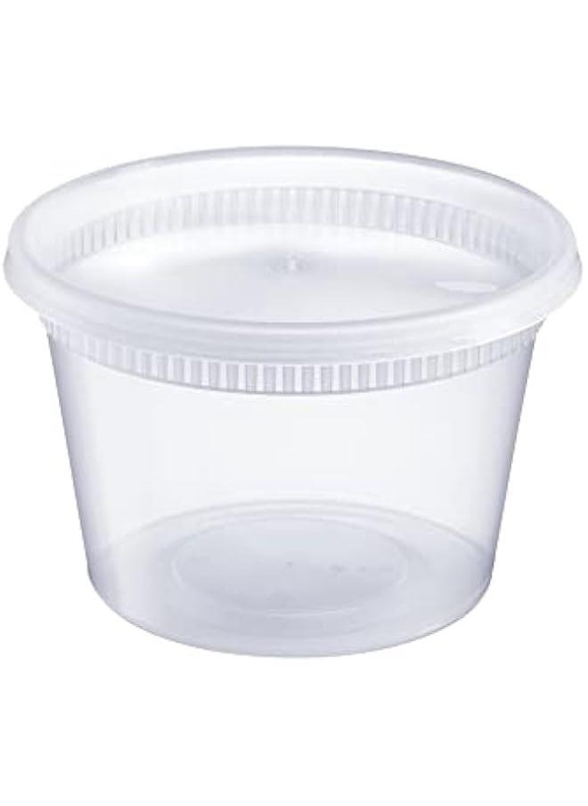 48 Pack 16 oz Airtight Plastic Deli Food Storage Containers with Lids by Comfy Package
