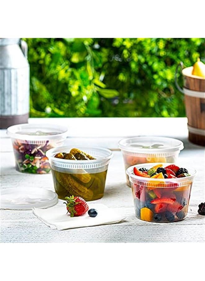 48 Pack 16 oz Airtight Plastic Deli Food Storage Containers with Lids by Comfy Package