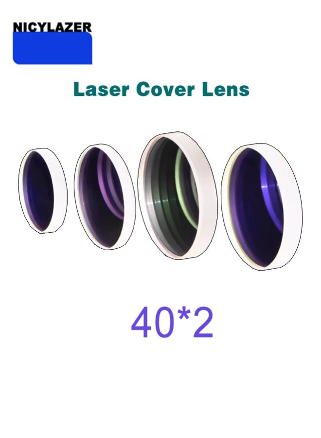 40x2mm Quartz Laser Protective Window, resistant to high temperatures and spatter, for laser cutting applications. - Image 1