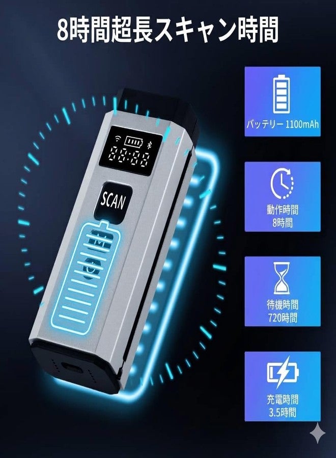 JRHC Barcode Scanner Bluetooth, 1D 2D Portable Wireless Barcode Reader 3 in 1 Wired & Bluetooth & 2.4G Wireless Connection Bar Code Scanners with TFT Screen Work for iOS, Windows, Android - Image 3