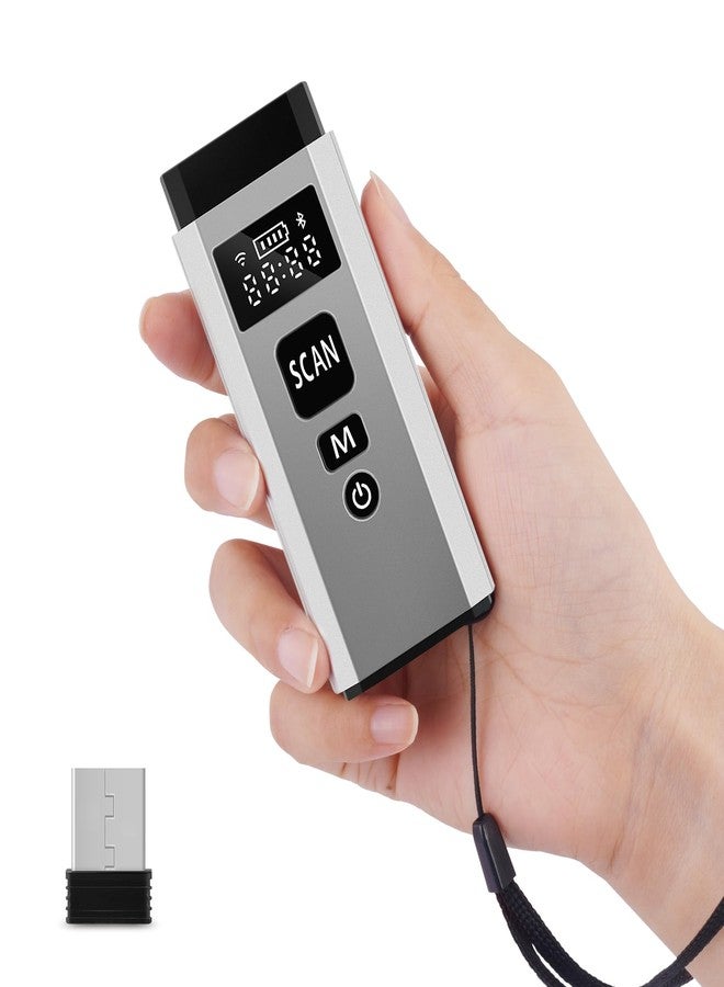 JRHC Barcode Scanner Bluetooth, 1D 2D Portable Wireless Barcode Reader 3 in 1 Wired & Bluetooth & 2.4G Wireless Connection Bar Code Scanners with TFT Screen Work for iOS, Windows, Android - Image 1