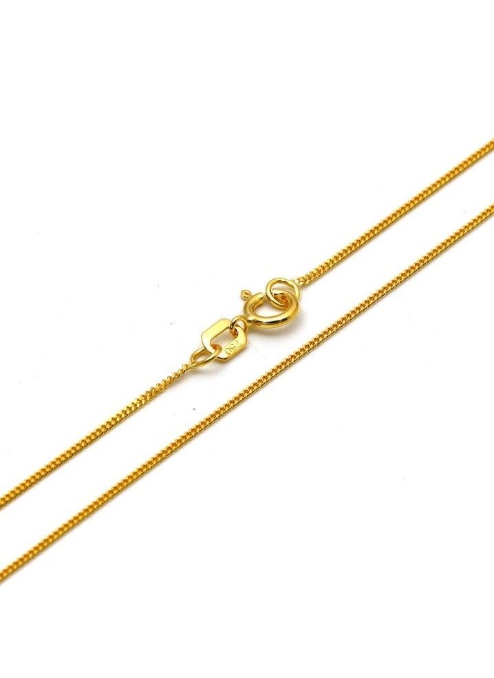 Gold Zone - Real Gold Flat Chain Necklace - Image 1