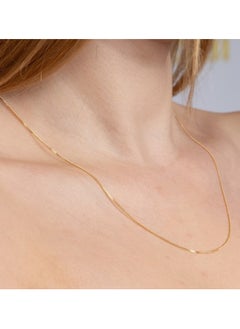 Real Gold Flat Chain Necklace