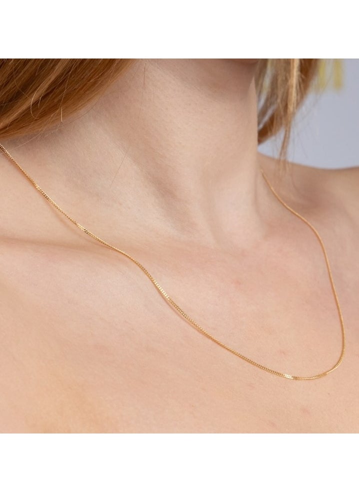 Gold Zone - Real Gold Flat Chain Necklace - Image 1