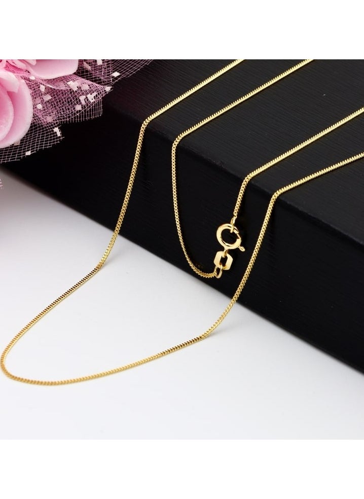 Gold Zone - Real Gold Flat Chain Necklace - Image 1