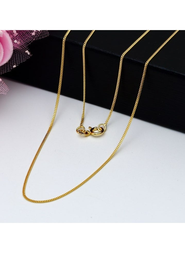 Gold Zone - Real Gold Flat Chain Necklace - Image 1