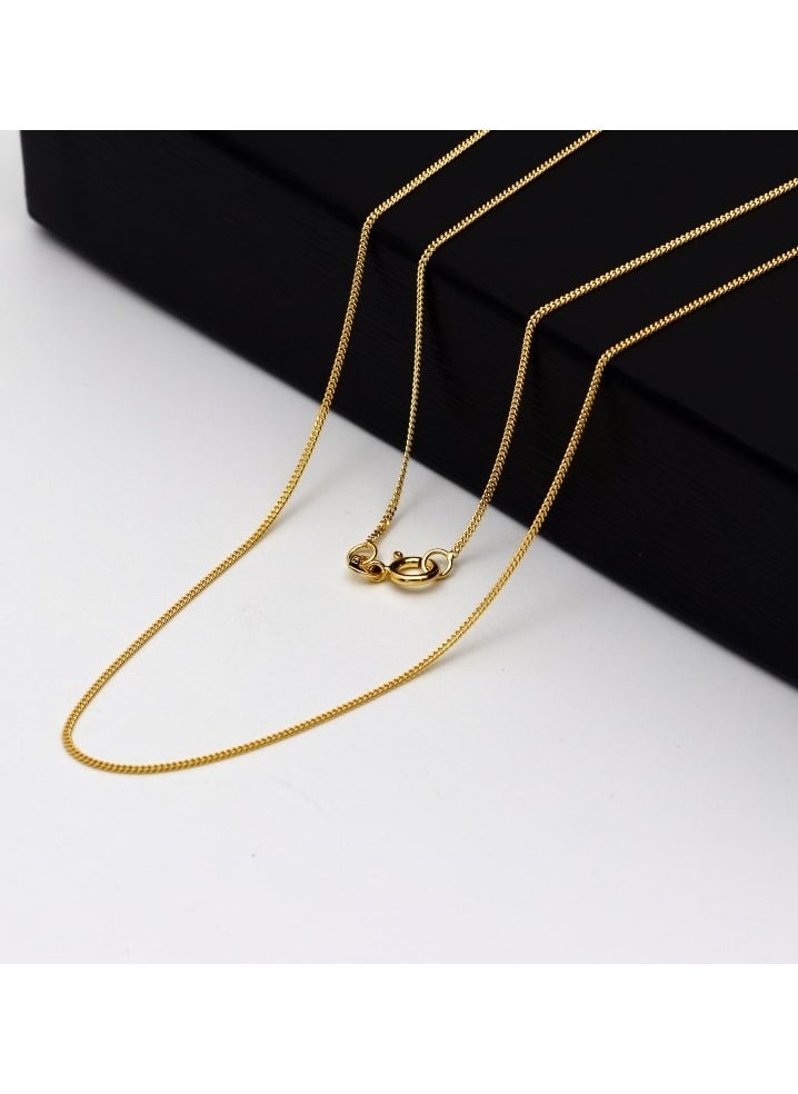 Gold Zone - Real Gold Flat Chain Necklace - Image 1