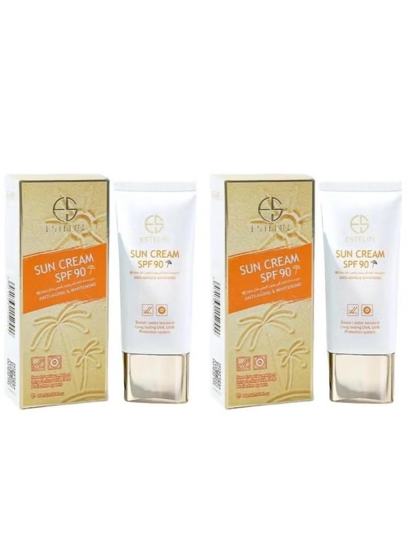 ESTELIN Anti-Aging & Whitening Sun Cream SPF 90 Multicolour 60ml 2pcs