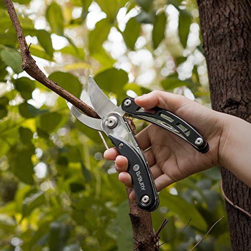 BIBURY Gardening Hand Pruners, 5 in 1 Multitools Folding Scissors 420 Stainless Steel Pruning Shears Bonsai Cutters for Tree Trimmers Secateurs,Garden Scissors,Garden Shears,Clippers for The Garden - Image 4